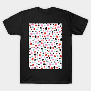 Polka dots pattern, Pink, Red, Black, Blue, Dots, Pattern, Fashion print, Funny art, Modern art, Wall art, Print, Minimalistic, Modern, Humor T-Shirt